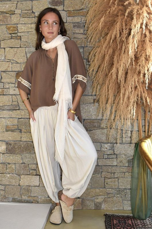 Dalt Vila Peasant Blouse Earth